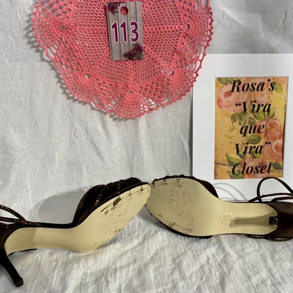 Strappy Evening Brown Sandal - Picture 7 of 13